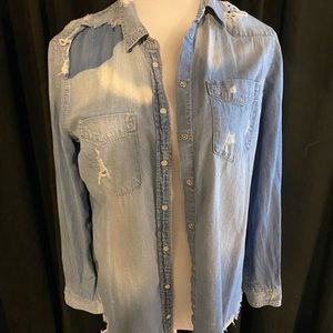 Distressed Chambray Shirt